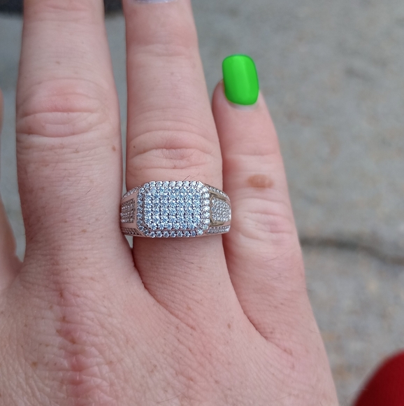 Real Moissanite mens  ring - Picture 4 of 4